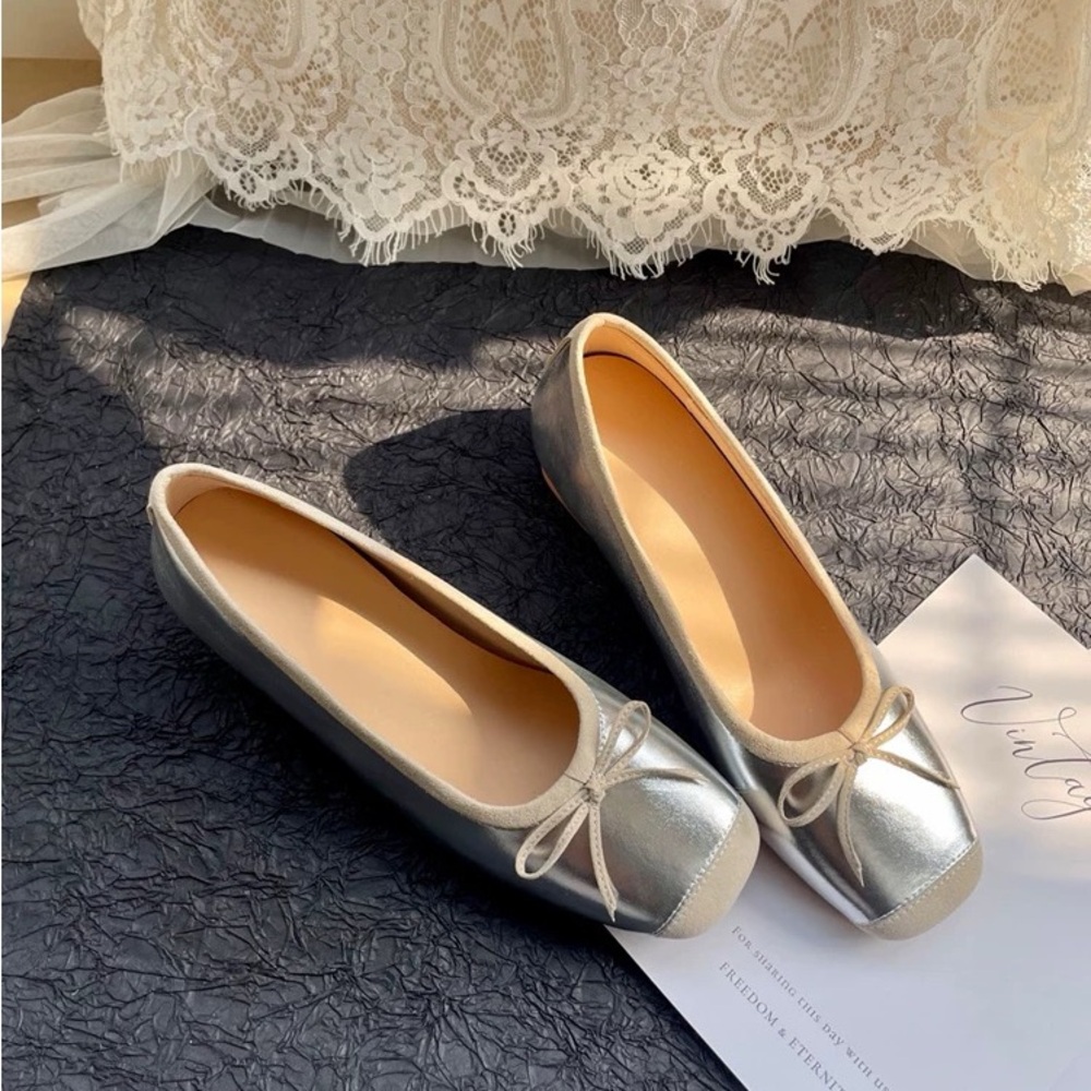 silver ballerina shoes
